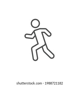 Run line icon. Simple ouline style. Active, sport, stick man run concept. Vector symbol illustration isolated on white background. Thin stroke EPS 10.