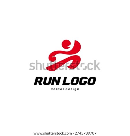 Run Logo Design Template Vector. People Abstract Running Logo