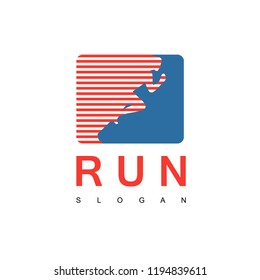 Run Logo Design Vector