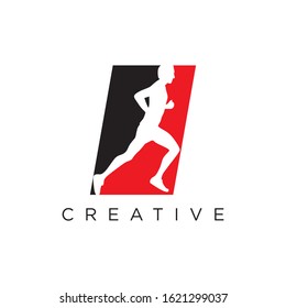 run logo design vector, human series is running away