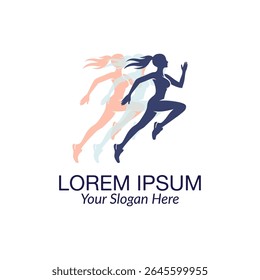 Run logo design vector.. Sport running marathon athletes sprinting badges logo icon design