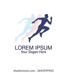 Run logo design vector.. Sport running marathon athletes sprinting badges logo icon design