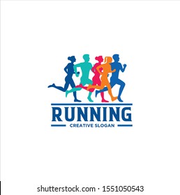 Run Logo Design vector Stock symbol .Running logo sport concept  .  running marathon Logo Design Template . 