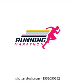 Run Logo Design vector Stock symbol .Running logo sport concept  .  running marathon Logo Design Template . 