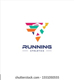 Run Logo Design vector Stock symbol .Running logo sport concept  .  running marathon Logo Design Template . 