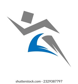 Run logo icon design illustration