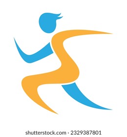 Run logo icon design illustration