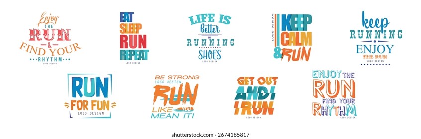 Executar conjunto de vetores de modelos de design de logotipo e etiqueta