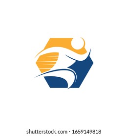 Run logo template. Sport logotype template, sports club, running club and fitness vector logo design template	