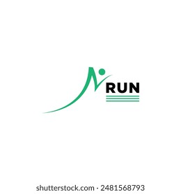 run logo template vector design J and V