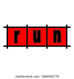 Run logo vector on white background