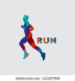 Run Logo Vector Template Design Illustration