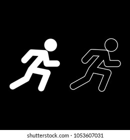 Run man icon set white color