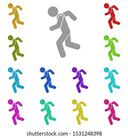 run man multi color icon. Simple glyph, flat vector of universal icons for UI and UX, website or mobile application