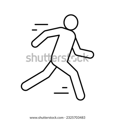 run man silhouette line icon vector. run man silhouette sign. isolated contour symbol black illustration