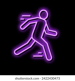 run man silhouette neon light sign vector. run man silhouette sign. isolated symbol illustration