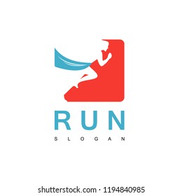 Run Marathon Logo Design Vector