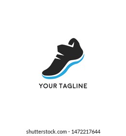 Run Marathon. Sport or Running Club colorful logo with sneakers