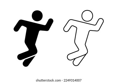Run men icon. Walk people sign. Walking symbol, healthy life concept. Vector graphic illustration.

