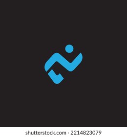 Run modern creative icon letter logo design