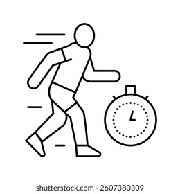run on time line icon vector. run on time sign. isolated contour symbol black illustration