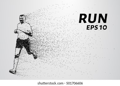 Run out of particles. Run out of points and circles. Runner breaks down into smaller molecules.