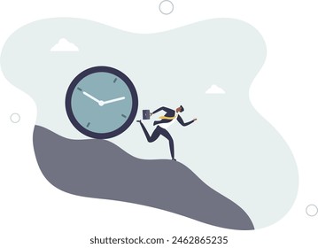 Run out of time, work deadline, time countdown or time management .flat vector illustration.