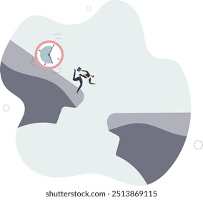Falta de tempo, prazo de trabalho, contagem regressiva de tempo ou design de gerenciamento de tempo.flat com pessoas.