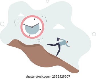 Run out of time, work deadline, time countdown or time management concept.flat characters.