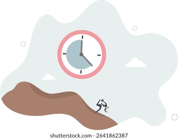 Run out of time, work deadline, time countdown or time management concept. character life .