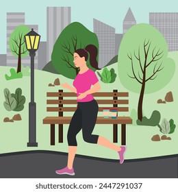 Run. Outdoor sports. High quality vector illustration.