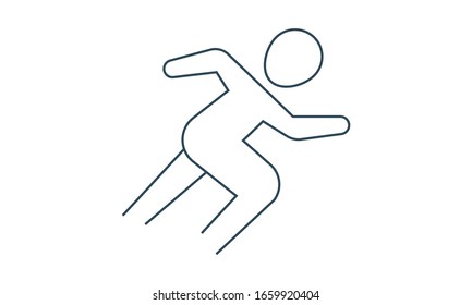 Run outline icon thin line concept element vector image
