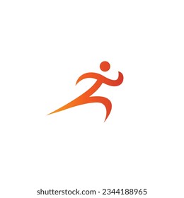 Run People Logo Design. Abstract Human Running Vector