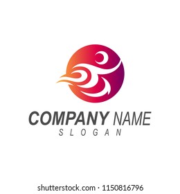 run people logo, fast people logo, fire people logo