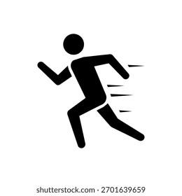 Corre el diseño plano de la ilustración del Vector de la silueta del icono del pictograma.