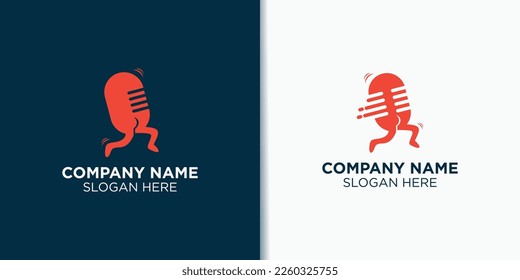 run podcast logo vector, broadcast logo inspiration