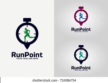 Run Point Logo Template Design Vector, Emblem, Design Concept, Creative Symbol, Icon