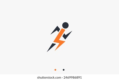 correr con la ilustración de silueta de Vector de diseño de logotipo de energía