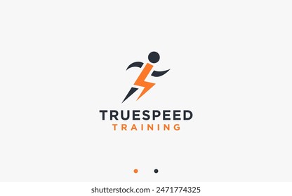 Run mit Power Logo Design Vektorgrafik Silhouette Illustration