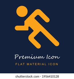 Ejecutar material premium ui ux icono vector aislado en colores azul marino y naranja