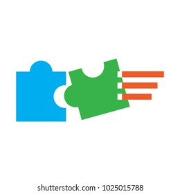 Run Puzzle Logo Icon Design