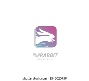 Run rabbit design logo sign