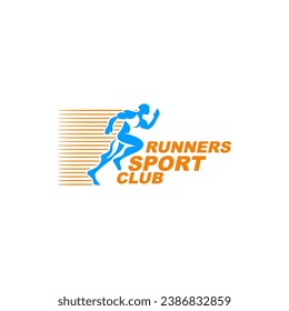 Run Running Club Logo Template Poster Sport Logotype Template, Sports Club Vector Logo Design Template