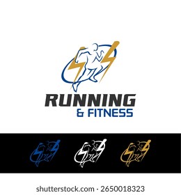 Run Running Club Marathon Logo Vector Illustration.