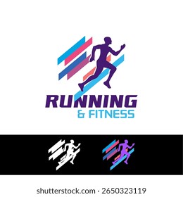 Execute a ilustração vetorial do logotipo da Maratona do clube de corrida.