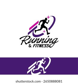 Execute a ilustração vetorial do logotipo da Maratona do clube de corrida.