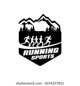 Execute a ilustração vetorial do logotipo da Maratona do clube de corrida.