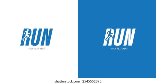 Run, Running  logo design template.