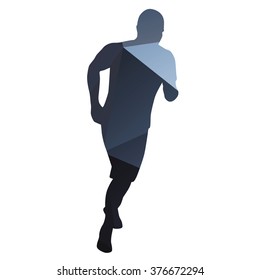 Run. Running man. Abstract geometric runner vector silhouette