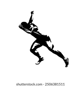 Run, running man, male sprinter, isolated vector silhouette, start